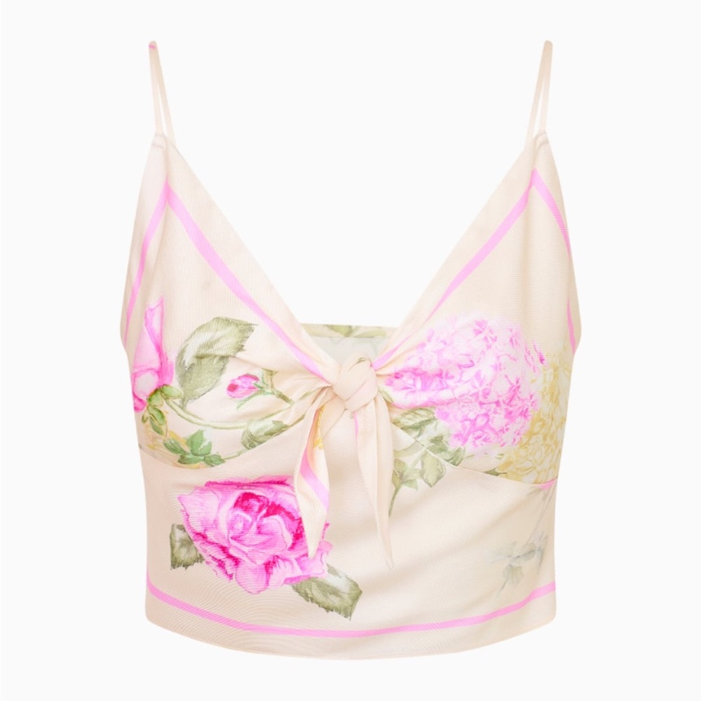 Emeraine Satin Floral Top